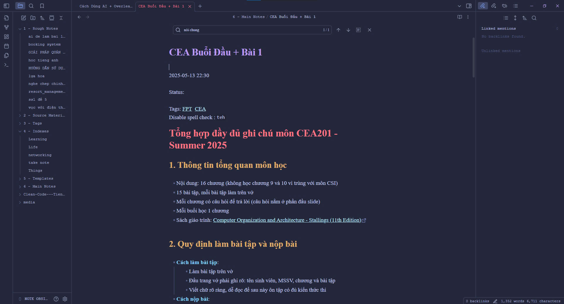 Paste markdown từ AI vào Obsidian